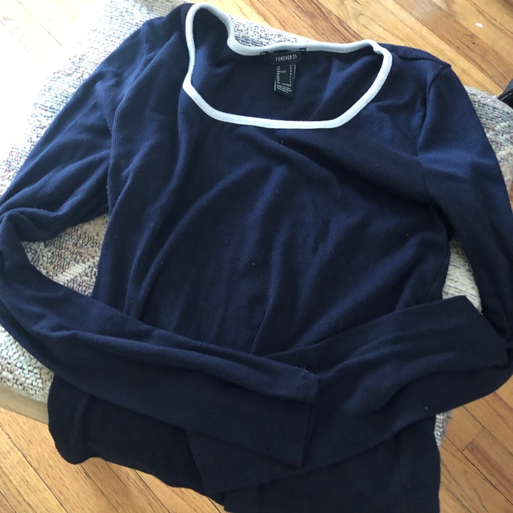 Forever 21 long sleeve blue top